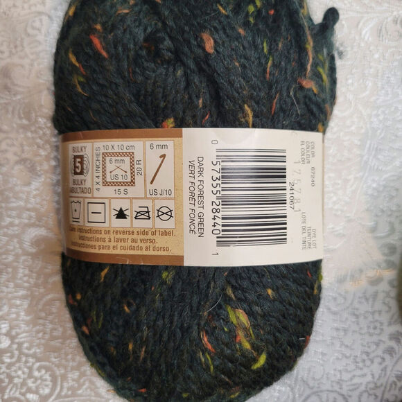 Mixed LOT yarn 6 skeins green gray purple Baby Bee blanket‎ Patons Chunky Tweed - Picture 7 of 10